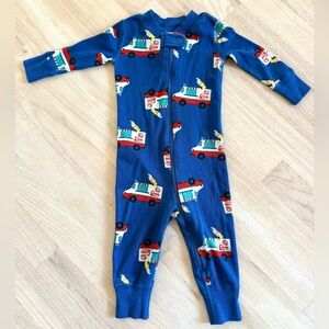 Hanna Andersson Blue Ice Cream Truck Onesie Sleeper Size 3-6 Months